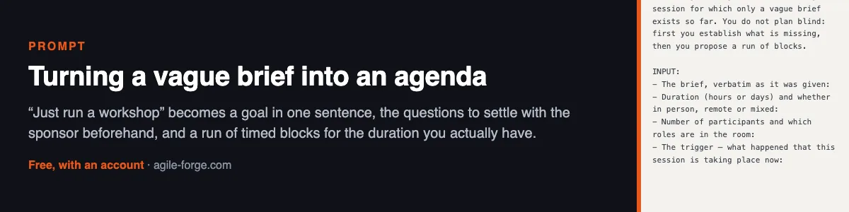 Turning a vague brief into an agenda — Preview of the resource