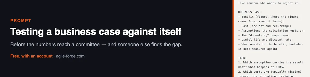 Testing a business case against itself — Preview of the resource