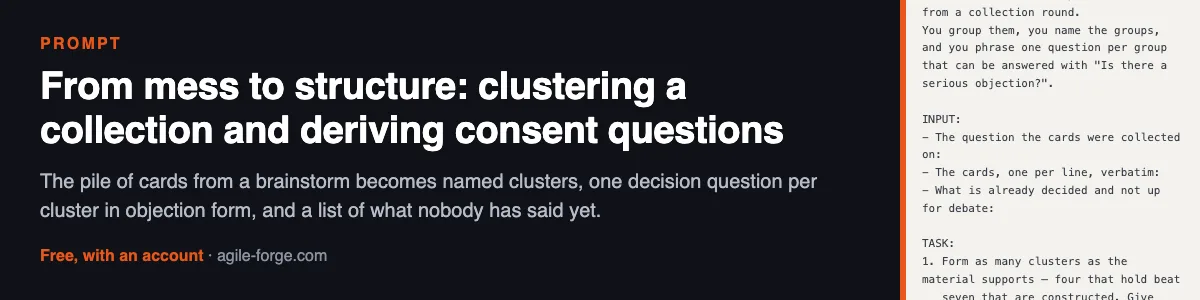 From mess to structure: clustering a collection and deriving consent questions — Preview of the resource