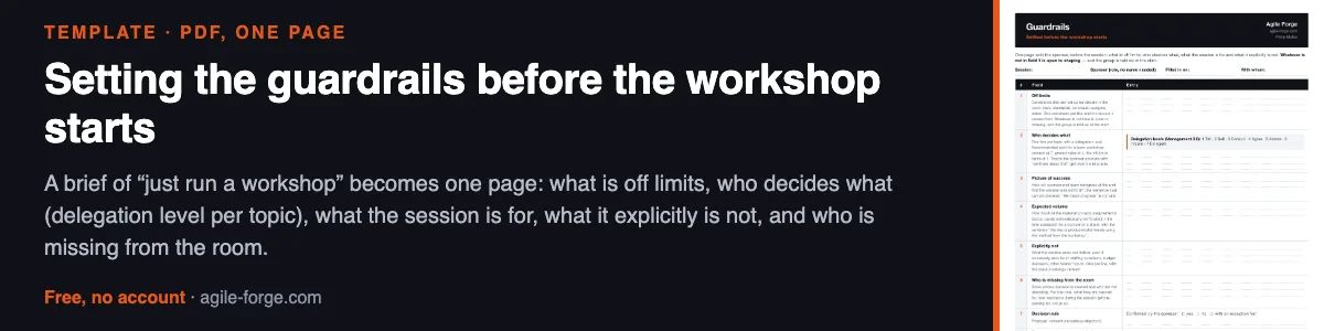 Setting the guardrails before the workshop starts — Preview of the resource
