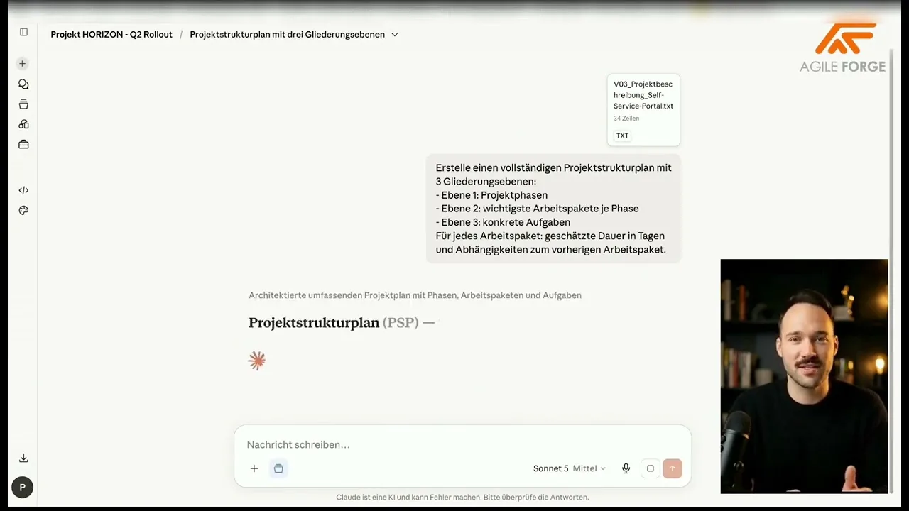 Projektstrukturplan mit KI erstellen